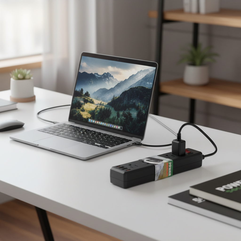 Regleta eléctrica multitoma con puertos USB tipo A y C